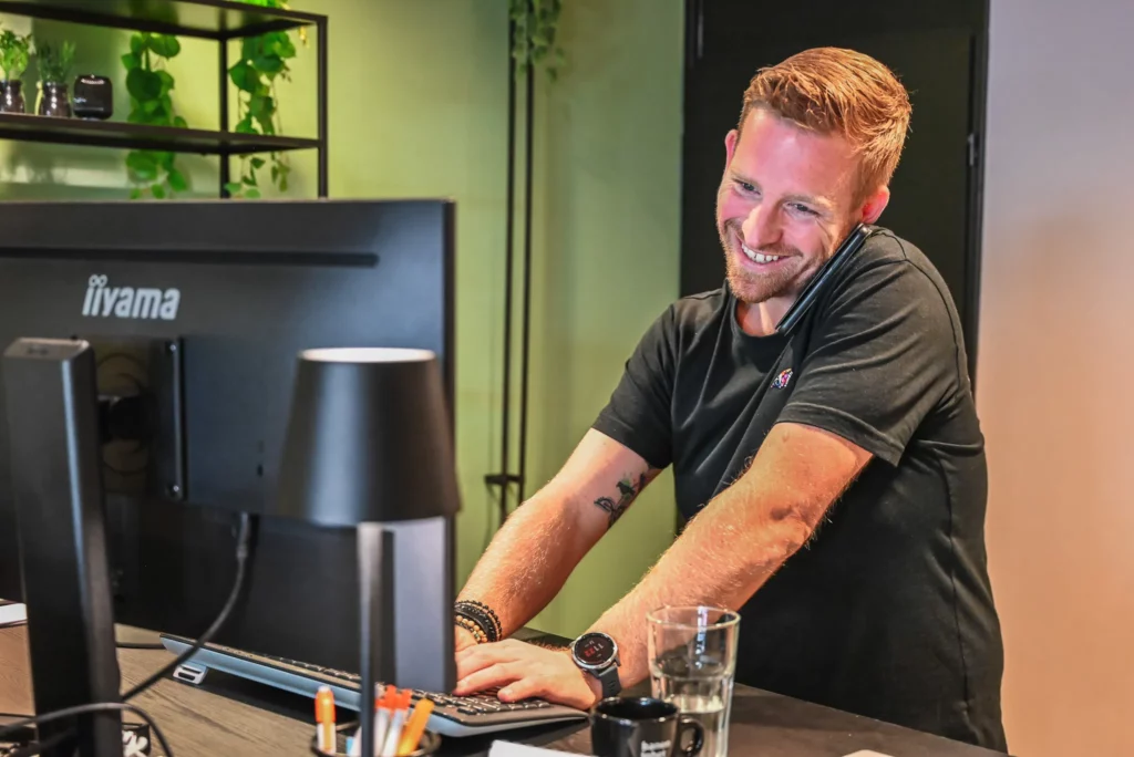 Pieter aan het werk